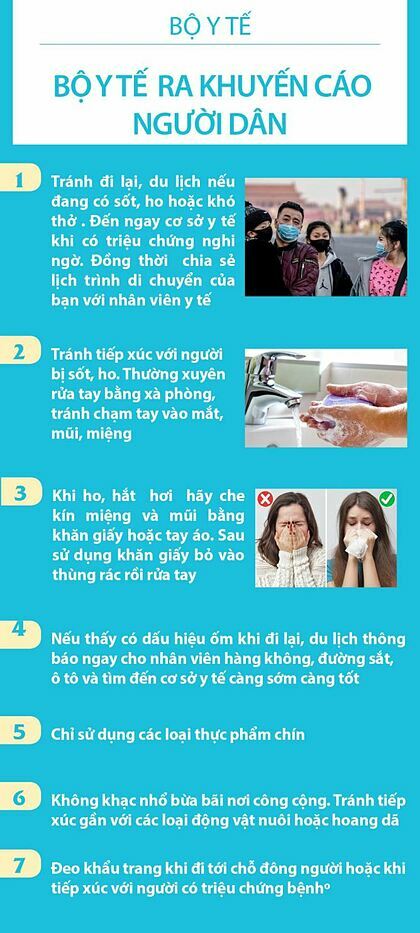 Khuyến cáo của Bộ Y Tế. Ảnh: Bộ Y Tế.