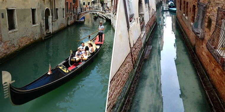Nước ở Venice trong nhờ vắng khách