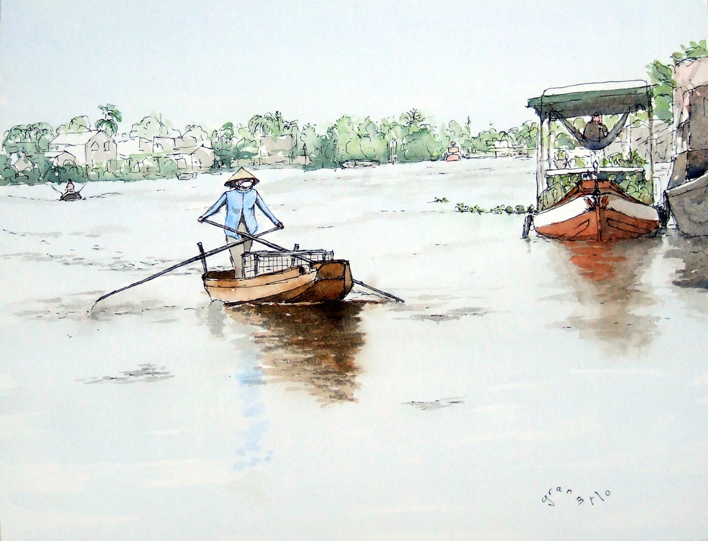 Canh dep Viet Nam tai hien qua tranh ve cua du khach Phap hinh anh 8 1.jpg