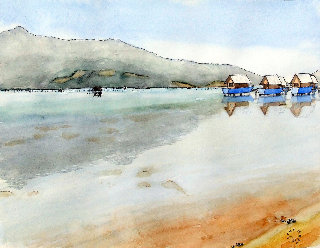 Canh dep Viet Nam tai hien qua tranh ve cua du khach Phap hinh anh 5 4.jpg