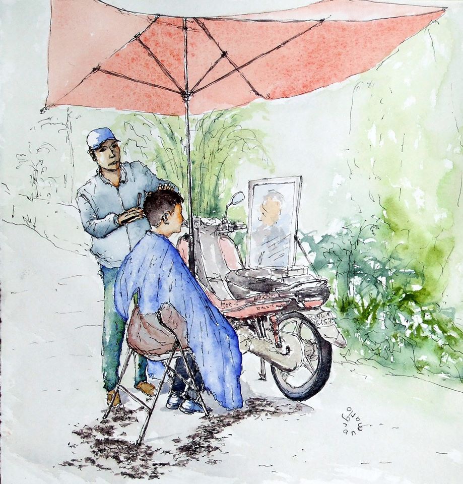 Canh dep Viet Nam tai hien qua tranh ve cua du khach Phap hinh anh 2 9.jpg