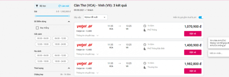 Những điều du khách cần biết khi đặt vé máy bay Cần Thơ Vinh