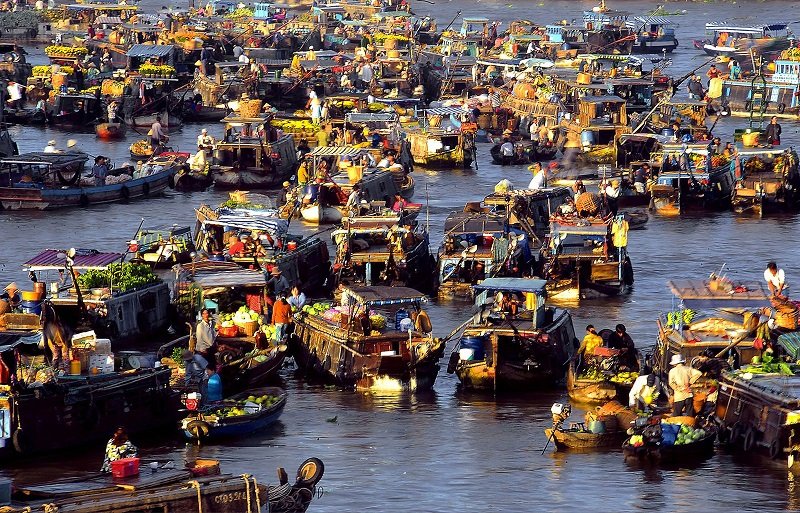 chợ nổi cà mau