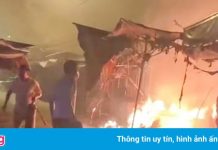 Cháy 7 kiốt trong chợ Long Mỹ