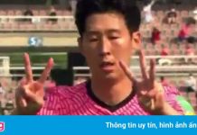 Son Heung-min động viên Eriksen sau bàn thắng vào lưới Lebanon