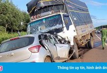 Xe tải đối đầu ôtô con khiến 3 người chết