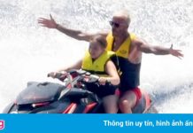 Con gái 10 tuổi lái môtô nước chở David Beckham