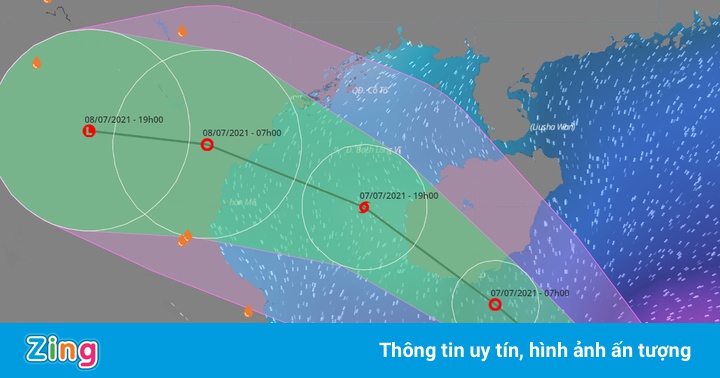 Áp thấp nhiệt đới hướng vào vịnh Bắc Bộ, Hà Nội mưa lớn