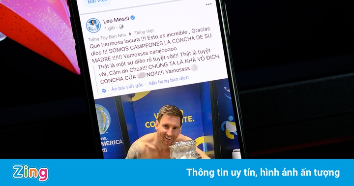 Bài viết ăn mừng vô địch của Messi gây tranh cãi