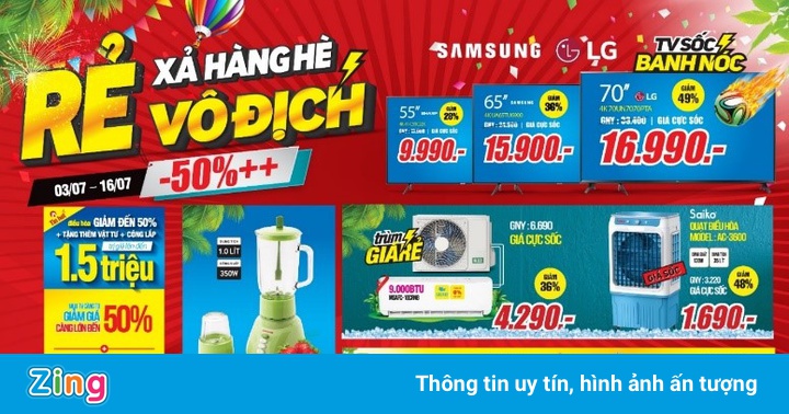 Siêu thị điện máy MediaMart xả hàng hè, ưu đãi đến 50%