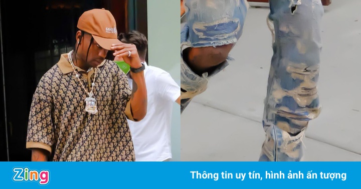 Travis Scott đi giày Air Jordan 1 mới xuống phố