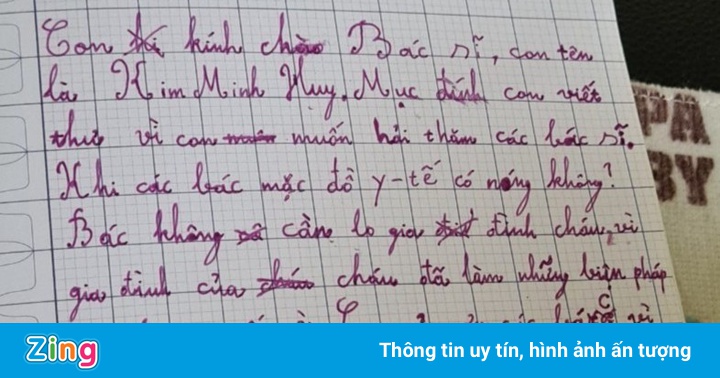 Học sinh lớp 4 ở TP.HCM viết thư gửi bác sĩ tuyến đầu chống dịch