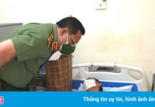 Giám đốc Công an Hà Nội thăm thượng úy công an bị shipper tông