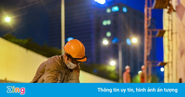 Công trường sửa chữa hầm Kim Liên Công trường sửa chữa hầm Kim Liên