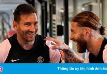 Messi thân thiết với Ramos trong buổi tập đầu tiên ở PSG