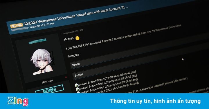 Hacker rao bán hồ sơ của 300.000 sinh viên các trường đại học Việt Nam