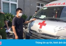 Đôi nam nữ trốn trên xe cấp cứu chạy từ Nghệ An ra Hà Nội