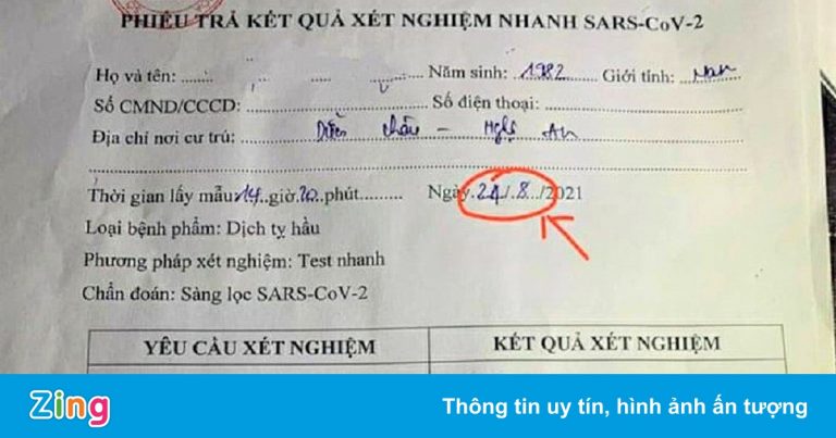 Sửa giấy xét nghiệm để qua chốt kiểm soát phòng dịch