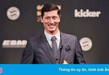 Lewandowski nhận danh hiệu Chiếc giày Vàng châu Âu