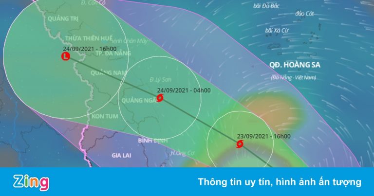 Áp thấp nhiệt đới hướng vào Hà Tĩnh – Bình Định