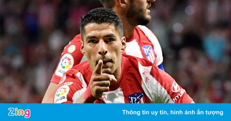 Suarez lập cú đúp đưa Atletico Madrid lên ngôi đầu La Liga