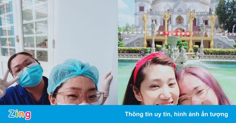 Nữ sinh ở TP.HCM vừa học, vừa đi chống dịch cùng chị gái