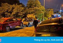 Hiện trường vụ 5 xe va chạm liên hoàn trong đêm ở Hà Nội