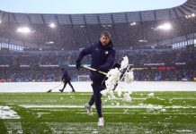 Man City 1-0 West Ham: Hiệp 2 bắt đầu muộn vì tuyết rơi Man City anh 1