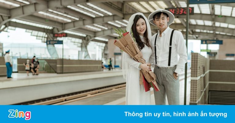 30 phút chụp ảnh cưới ở ga tàu Cát Linh – Hà Đông