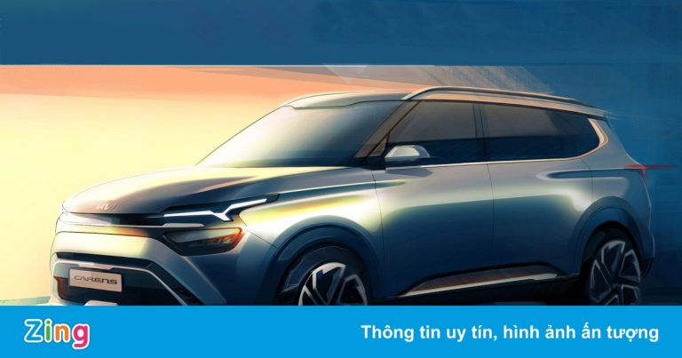 Lộ ảnh phác thảo Kia Rondo 2022 trước ngày ra mắt