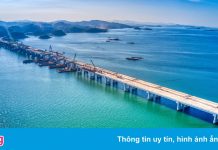 Cây cầu vượt biển dài 1.500 m vừa hợp long ở Quảng Ninh