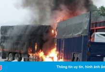 Hai ôtô bốc cháy sau vụ đấu đầu, một người tử vong