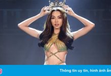 Thùy Tiên mặc váy cắt xẻ ở chung kết Hoa hậu Hòa bình 2021