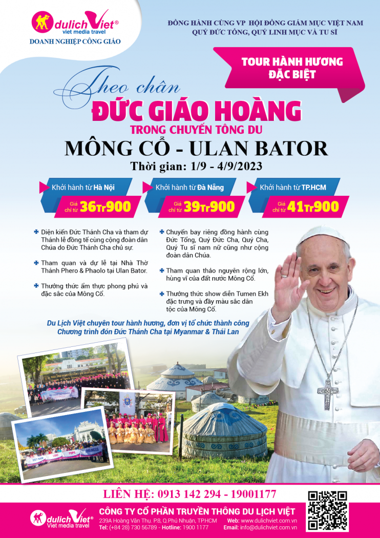 Khám phá tour hành hương Mông Cổ cùng Đức Thánh Cha Phanxico