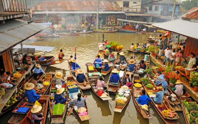 Dạo chơi chợ nổi Damnoen Saduak – khu chợ cổ lâu đời nhất Thái Lan