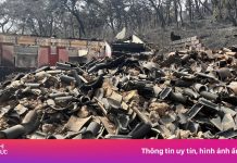 Cảnh đổ nát tại đền thờ 80 năm tuổi sau thảm họa cháy rừng ở Hàn Quốc