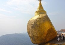 Tảng đá dát vàng phá vỡ nguyên tắc trọng lực, còn nguyên sau động đất