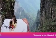 Giường treo vách đá 1.600 m hút khách tại Trung Quốc