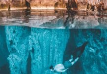 Hồ nước ‘siêu thực’ nửa ngọt nửa mặn, ẩn mình giữa những vách đá vôi