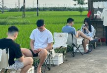 Quán cà phê giữa đồng lúa ở Thái Bình, chuẩn bị cả kem bôi chống muỗi cho khách