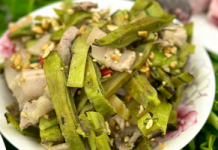 Quả ở miền Bắc giống phượng vĩ, mỗi năm chỉ có 1 lần, làm nộm rất ngon